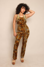 90s Velvet Leopard Jumpsuit