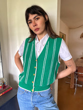 90s Green Striped Vest