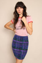 90s Purple Plaid Skirt