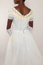 60s Chiffon Dress Set With Train