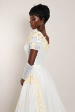 60s Chiffon Dress Set With Train