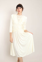 80s Ruched Lace Midi Dress