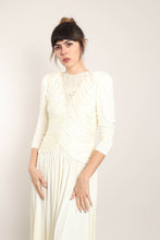 80s Ruched Lace Midi Dress