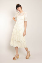 80s Tiered Lace Midi Dress