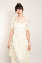 80s Tiered Lace Midi Dress