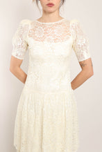 80s Tiered Lace Midi Dress