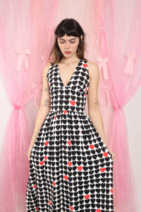 ❤️ 70s Heart Print Maxi Dress
