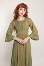 40s Embroidered Chiffon Dress