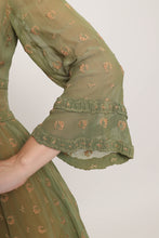 40s Embroidered Chiffon Dress