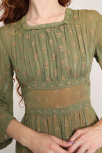 40s Embroidered Chiffon Dress