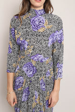 80s Purple Floral Dress