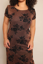 90s Copper Floral Dress