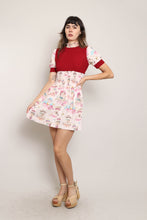 70s Novelty Print Mini Dress