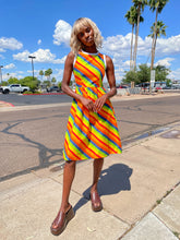 70s Rainbow Striped Dress