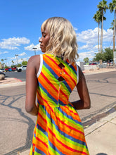 70s Rainbow Striped Dress