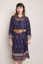 70s Purple Cotton Dress