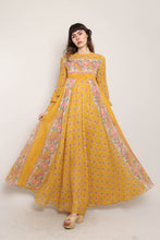 70s Smocked Floral Maxi Dress
