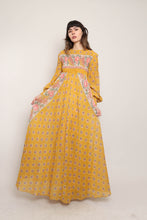 70s Smocked Floral Maxi Dress