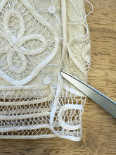 90s Silk Lace & Ribbon Trim Dress