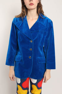 60s Blue Velvet Blazer
