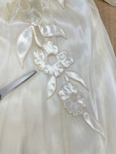 40s Satin Appliqué Dress With Train