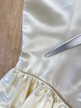 40s Satin Appliqué Dress With Train