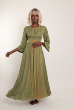 40s Embroidered Chiffon Dress