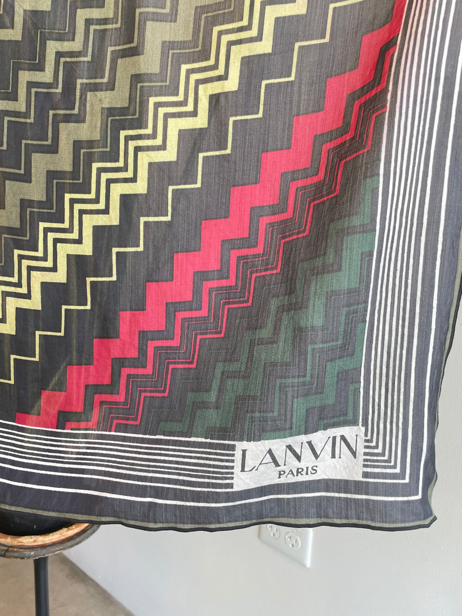70s Lanvin Geometric Scarf – Luxie Vintage 70s Lanvin Geometric Scarf – Luxie Vintage