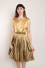50s Golden Silk Dress