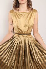 50s Golden Silk Dress