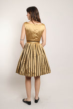 50s Golden Silk Dress