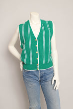 90s Green Striped Vest