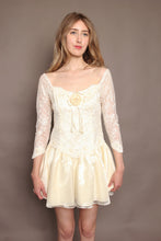 80s Rosette Wedding Mini Dress