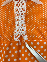 70s Orange Prairie Dress