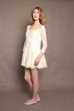 80s Rosette Wedding Mini Dress