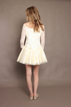 80s Rosette Wedding Mini Dress