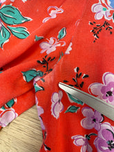 80s Red Floral Dress