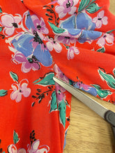 80s Red Floral Dress