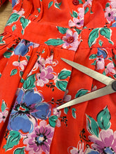 80s Red Floral Dress