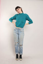 80s Teal Pocket Sweater
