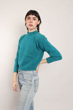 80s Teal Pocket Sweater