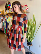 80s Copper & Rust Checkered Dress