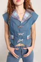 70s Plaid Trim Vest