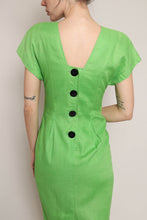 90s Green Linen Dress