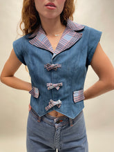 70s Plaid Trim Vest
