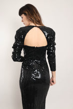 80s Sequined Open Back Dress
