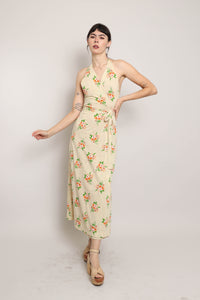 70s Floral Wrap Dress