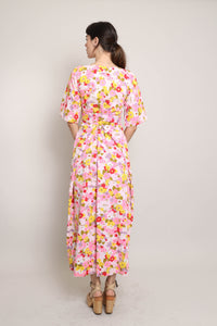 70s Mod Floral Maxi Dress
