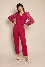 80s Chiffon Collar Jumpsuit