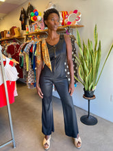 70s Wet Look Bell Bottom Jumpsuit